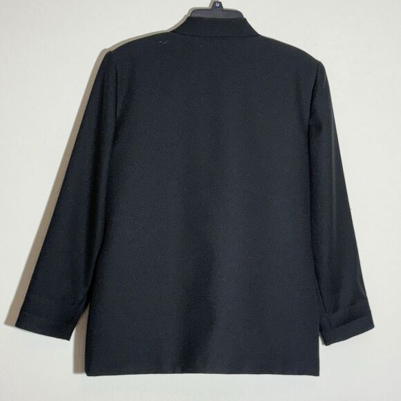 VTG Leslie Fay Haberdashery Suit Jacket Womens 14‎ Black Twill OfficeCorp Chic - Picture 2 of 8